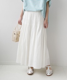 レーヨンリネンピンタックフレアスカート