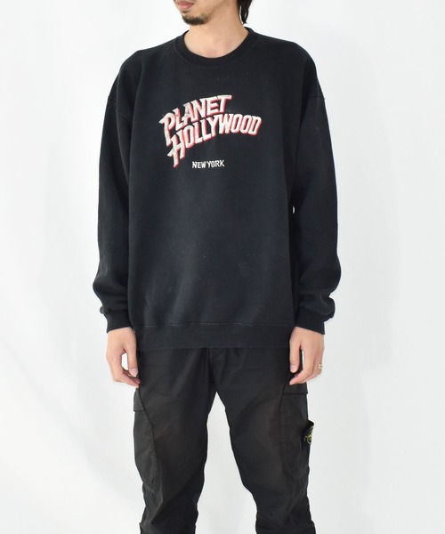 VINTAGE（ヴィンテージ）の「【ヴィンテージ古着】PLANET HOLLYWOOD / プラネットハリウッド ロゴ クルーネックスウェット USA製（スウェット・メンズ・ブラック・X-LARGE）」の7枚目の写真