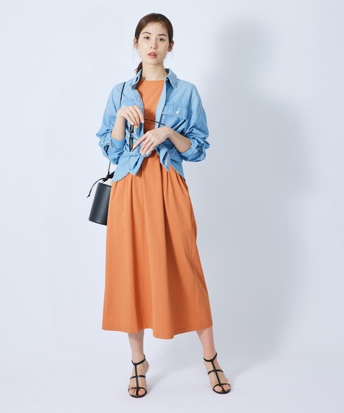 ROPE'（ロペ）の「完全別注【Mizuno】撥水ウェストタックワンピース for ROPE'/22SS（ワンピース・レディース・ブラック/ベージュ系その他/オレンジ系その他4・36/38）」の5枚目の写真