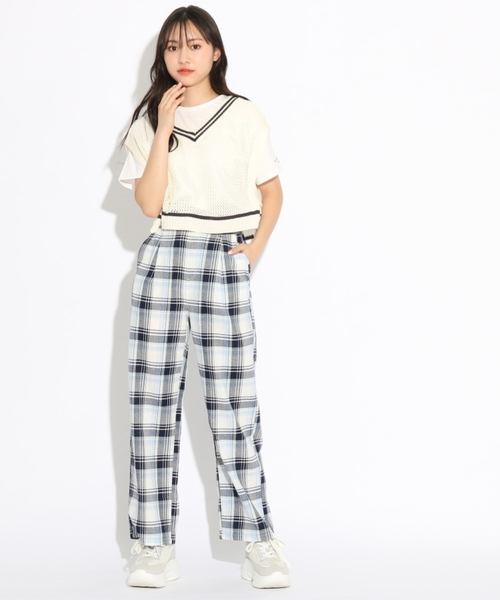 PINK-latte（ピンクラテ）の「◆らくちんイージーワイドパンツ（その他パンツ・キッズ・グレー系1/ネイビー系1/ブルー系3/ブルー系9・15 /14/16）」の19枚目の写真