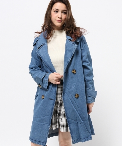 OUTLET(アウトレット)の「【WHO'S WHO gallery】MDtrenchcoat(ブルゾン・レディース・ブルー/ネイビー・FREE)」の1枚目の写真