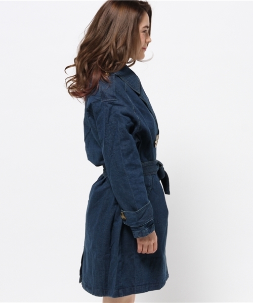 OUTLET(アウトレット)の「【WHO'S WHO gallery】MDtrenchcoat(ブルゾン・レディース・ブルー/ネイビー・FREE)」の4枚目の写真
