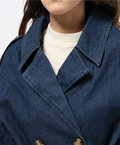 OUTLET(アウトレット)の「【WHO'S WHO gallery】MDtrenchcoat(ブルゾン・レディース・ブルー/ネイビー・FREE)」の7枚目の写真