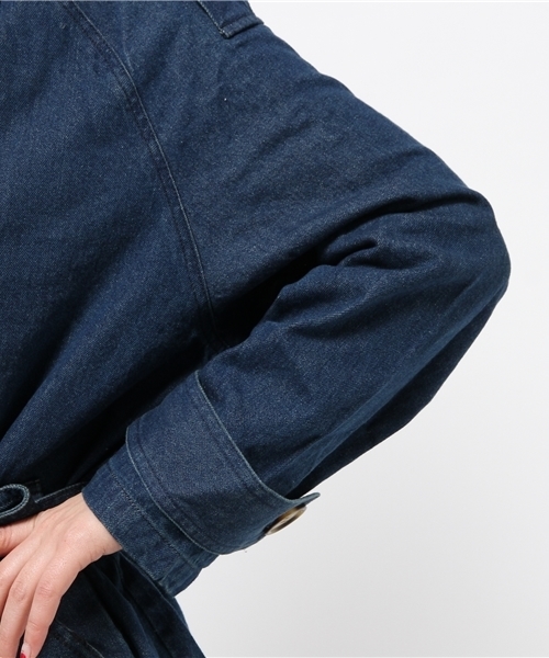 OUTLET(アウトレット)の「【WHO'S WHO gallery】MDtrenchcoat(ブルゾン・レディース・ブルー/ネイビー・FREE)」の8枚目の写真
