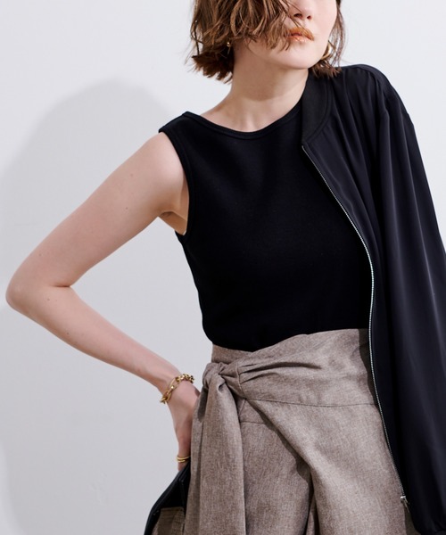 UR'S（ユアーズ）の「ﾘﾌﾞﾀﾝｸﾄｯﾌﾟ（タンクトップ・レディース・ホワイト/ブラック/グレー・S/M/L）」の2枚目の写真