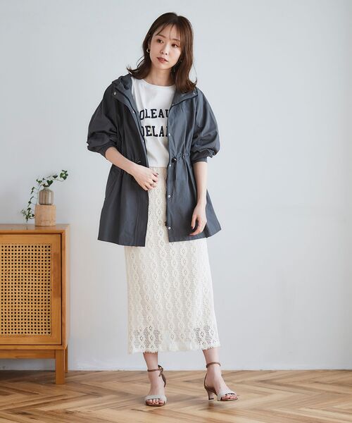 le.coeur blanc(ルクールブラン)の「5分袖ロゴプリントTシャツ(Tシャツ/カットソー・レディース・オフホワイト/ダークグレー/グレイッシュベージュ・38)」の11枚目の写真