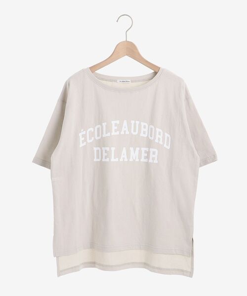le.coeur blanc(ルクールブラン)の「5分袖ロゴプリントTシャツ(Tシャツ/カットソー・レディース・オフホワイト/ダークグレー/グレイッシュベージュ・38)」の12枚目の写真