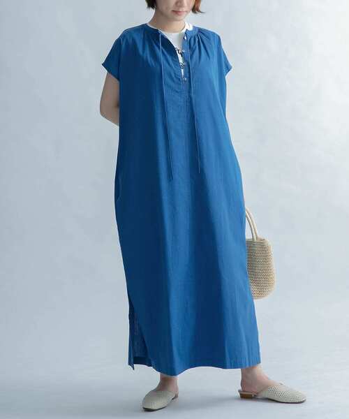 FORK&SPOON（フォークアンドスプーン）の「FORK&SPOON　キーネックワンピース（ワンピース・レディース・ブラック/ネイビー/オレンジ・1）」の3枚目の写真