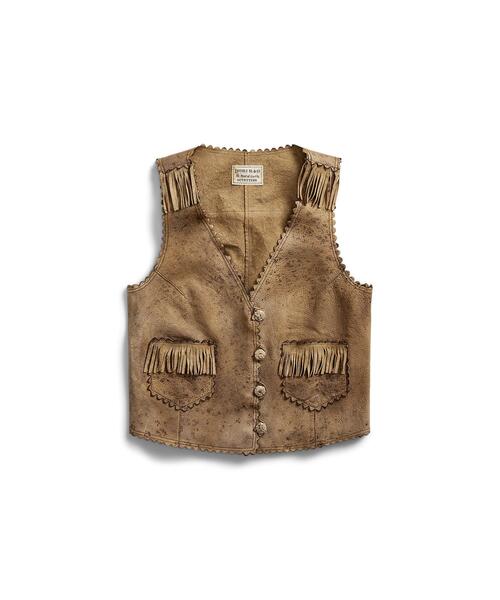 RRL(ダブル アール エル)の「フリンジド レザー ベスト(ベスト・レディース・ブラウン系3・2/4/1/3)」の2枚目の写真
