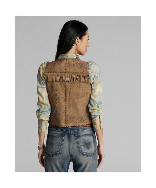 RRL(ダブル アール エル)の「フリンジド レザー ベスト(ベスト・レディース・ブラウン系3・2/4/1/3)」の3枚目の写真