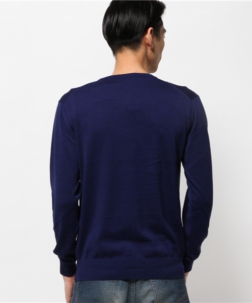 EDIFICE（エディフィス）の「◇16GG Vネックニット（ニット/セーター・メンズ・ネイビー/ホワイト/グリーン/イエロー・46/44/48）」の7枚目の写真