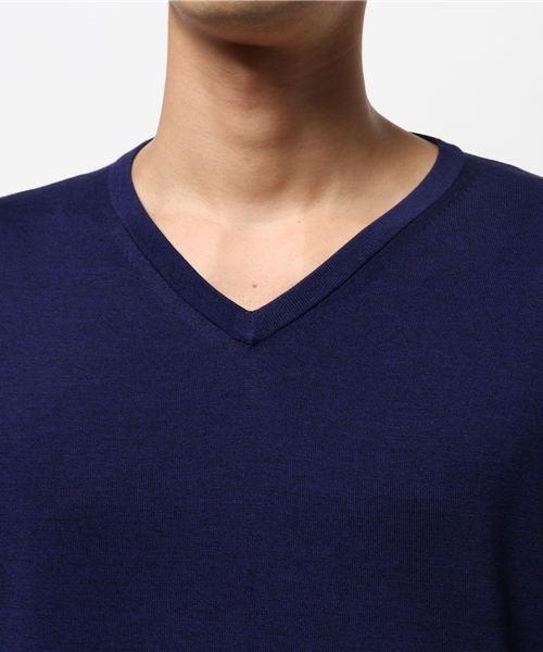 EDIFICE（エディフィス）の「◇16GG Vネックニット（ニット/セーター・メンズ・ネイビー/ホワイト/グリーン/イエロー・46/44/48）」の8枚目の写真