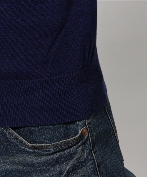 EDIFICE（エディフィス）の「◇16GG Vネックニット（ニット/セーター・メンズ・ネイビー/ホワイト/グリーン/イエロー・46/44/48）」の10枚目の写真