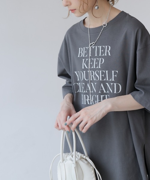 frames RAY CASSIN(フレームスレイカズン)の「WEB限定.シルケット風天竺ロゴTシャツ(Tシャツ/カットソー・レディース・スミクロ/オフホワイト/ブルー・FREE)」の12枚目の写真