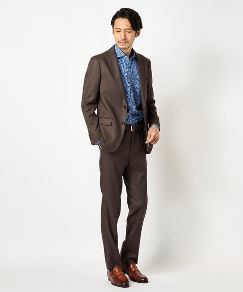 CROWDED CLOSET（クラウデッドクローゼット）の「メランジドビージャケット/スリーピース対応（スーツジャケット・メンズ・ダークブラウン/ネイビー・01/02/03/04）」の6枚目の写真