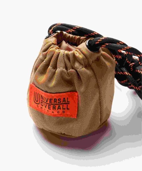 UNIVERSAL OVERALL(ユニバーサルオーバーオール)の「UNIVERSAL OVERALL ユニバーサルオーバーオール ヘソ巾着ポーチ(エコバッグ/サブバッグ・レディース・ブラック/オレンジ/ベージュ/オリーブ・FREE)」の1枚目の写真