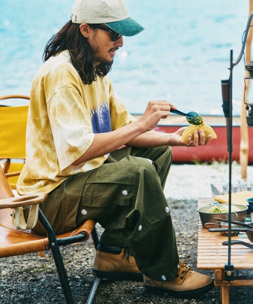 HINSON(ヒンソン)の「HINSON/ヒンソン 6POCKET フラワー PANTS / 6ポケットパンツ / ミリタリーパンツ/ベイカーパンツ/刺繍(カーゴパンツ・メンズ・ブラック/オリーブ・SMALL/MEDIUM/LARGE)」の4枚目の写真