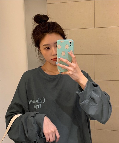 Chaco closet(チャコ クローゼット)の「オーバーサイズ配色バックプリントTシャツ(Tシャツ/カットソー・レディース・チャコール/ホワイト/パープル・FREE)」の10枚目の写真