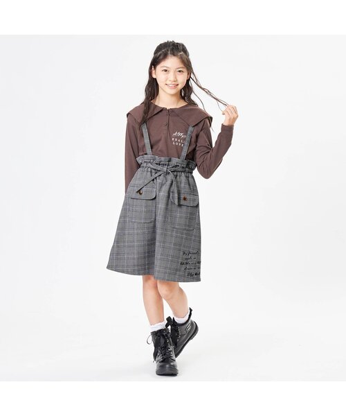 algy(アルジー)の「ロンT&ジャンスカセット(ジャンパースカート・キッズ・ミント/インディゴブルー/チェック・X-SMALL/XX-SMALL/MEDIUM/SMALL/XXX-SMALL)」の6枚目の写真