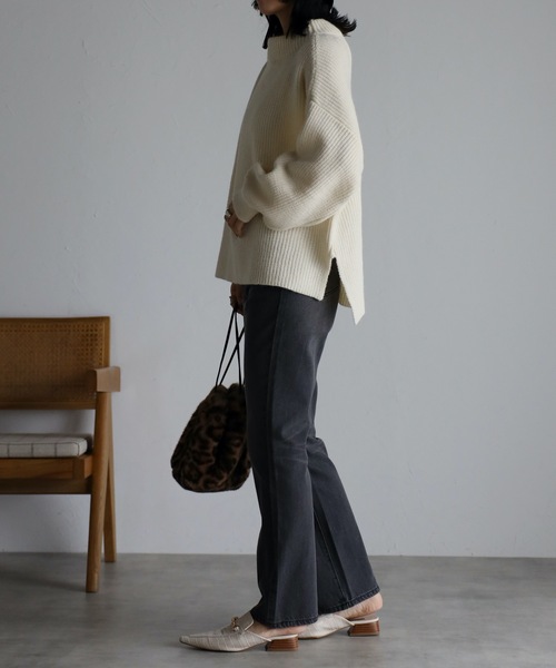 ap retro（アプレトロ）の「【apretro】美脚パンツ セミフレアストレートデニムPT（デニムパンツ・レディース・ブラック/インディゴブルー/ブルー・SMALL/MEDIUM/LARGE）」の9枚目の写真