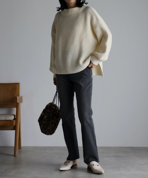 ap retro（アプレトロ）の「【apretro】美脚パンツ セミフレアストレートデニムPT（デニムパンツ・レディース・ブラック/インディゴブルー/ブルー・SMALL/MEDIUM/LARGE）」の8枚目の写真