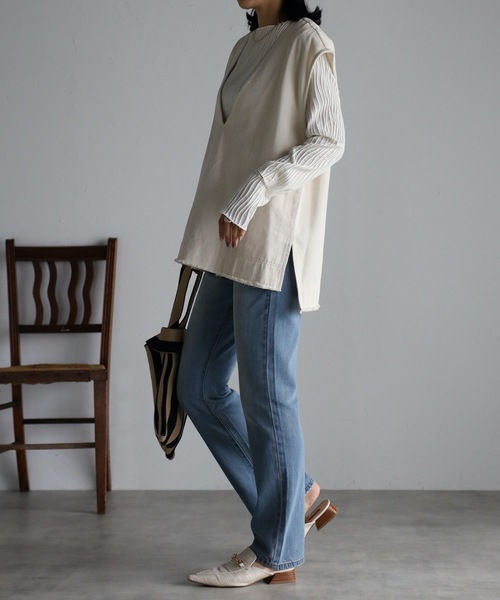 ap retro（アプレトロ）の「【apretro】美脚パンツ セミフレアストレートデニムPT（デニムパンツ・レディース・ブラック/インディゴブルー/ブルー・SMALL/MEDIUM/LARGE）」の22枚目の写真