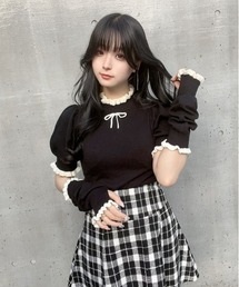 TITTY&CO. | 【TITTY&CO.】ハイネックリボンニット×アームウォーマーセット(ニット/セーター)