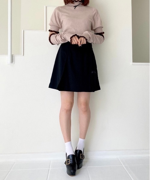 TITTY&CO.（ティティーアンドコー）の「【TITTY&CO.】ハイネックリボンニット×アームウォーマーセット（ニット/セーター・レディース・ホワイト/ピンクベージュ/ブラック・FREE）」の21枚目の写真