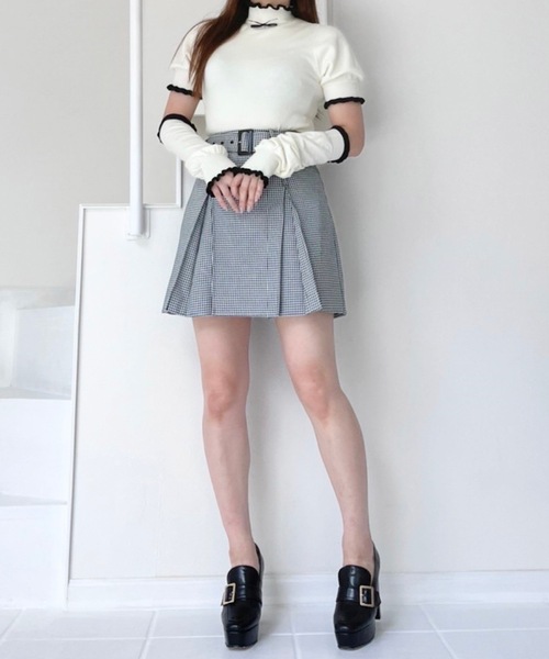 TITTY&CO.（ティティーアンドコー）の「【TITTY&CO.】ハイネックリボンニット×アームウォーマーセット（ニット/セーター・レディース・ホワイト/ピンクベージュ/ブラック・FREE）」の15枚目の写真