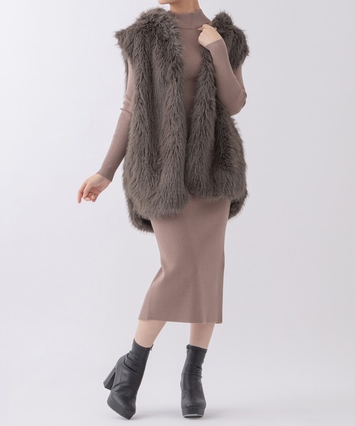 qumerry.（キュメリ）の「カットデザインニットワンピース（ワンピース・レディース・グレー系その他/ブラック・SMALL/MEDIUM）」の15枚目の写真