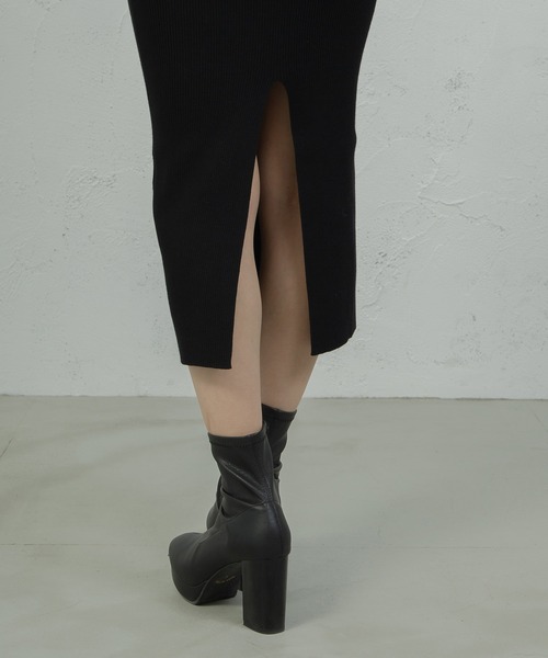 qumerry.（キュメリ）の「カットデザインニットワンピース（ワンピース・レディース・グレー系その他/ブラック・SMALL/MEDIUM）」の14枚目の写真