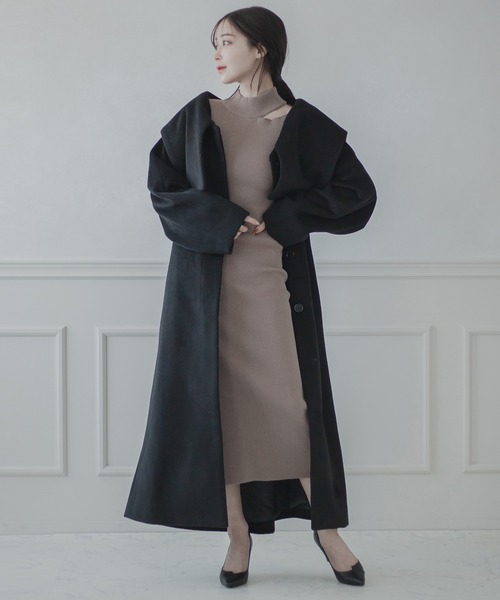 qumerry.（キュメリ）の「カットデザインニットワンピース（ワンピース・レディース・グレー系その他/ブラック・SMALL/MEDIUM）」の18枚目の写真