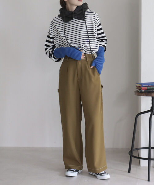 fredy emue（フレディエミュ）の「ダブルクロス ペインターパンツ（その他パンツ・レディース・ブラック/オリーブ・38/36）」の5枚目の写真
