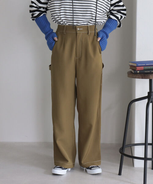 fredy emue（フレディエミュ）の「ダブルクロス ペインターパンツ（その他パンツ・レディース・ブラック/オリーブ・38/36）」の8枚目の写真