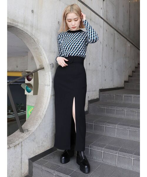 MURUA（ムルーア）の「ジオメタイトニット（ニット/セーター・レディース・ブラック/オレンジ/パープル・FREE）」の10枚目の写真