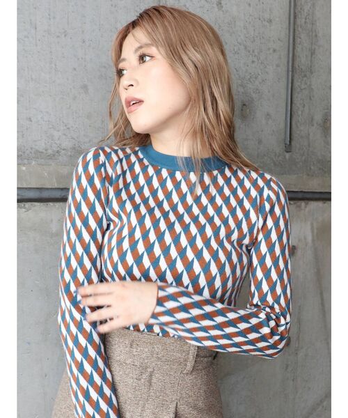 MURUA（ムルーア）の「ジオメタイトニット（ニット/セーター・レディース・ブラック/オレンジ/パープル・FREE）」の12枚目の写真