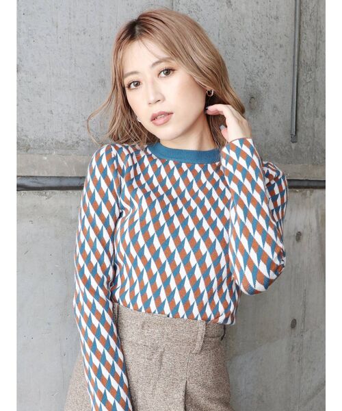 MURUA（ムルーア）の「ジオメタイトニット（ニット/セーター・レディース・ブラック/オレンジ/パープル・FREE）」の13枚目の写真