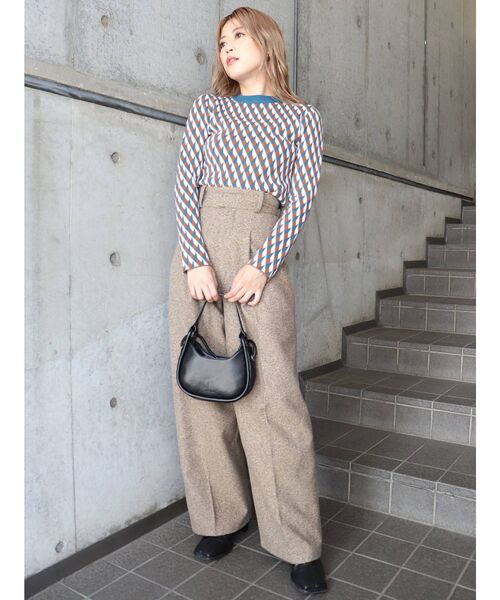 MURUA（ムルーア）の「ジオメタイトニット（ニット/セーター・レディース・ブラック/オレンジ/パープル・FREE）」の14枚目の写真