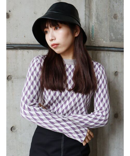 MURUA（ムルーア）の「ジオメタイトニット（ニット/セーター・レディース・ブラック/オレンジ/パープル・FREE）」の21枚目の写真