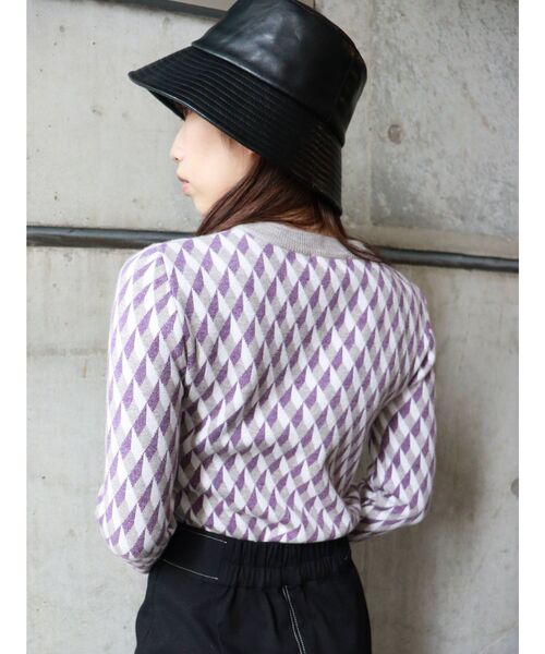 MURUA（ムルーア）の「ジオメタイトニット（ニット/セーター・レディース・ブラック/オレンジ/パープル・FREE）」の22枚目の写真