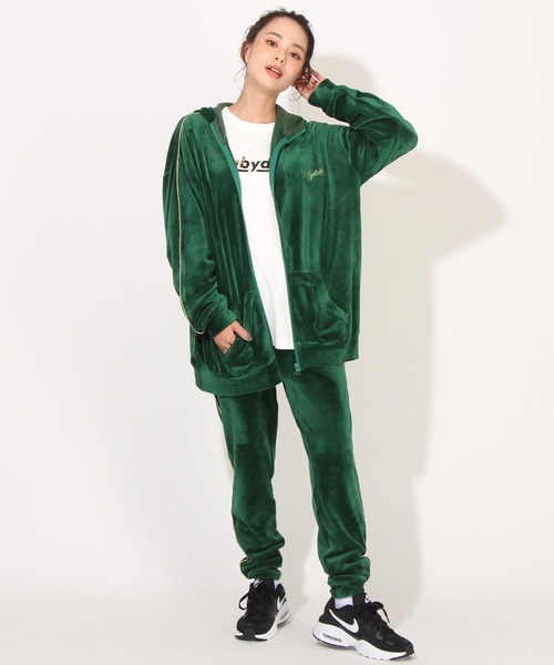 親子お揃い パイピングベロアジップパーカー 7100A （ボトム