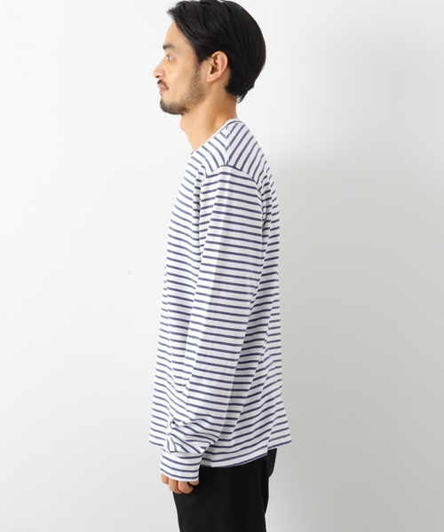 SAVE KHAKI UNITED(セーブカーキユナイテッド)の「SAVE KHAKI UNITED L/S ORGANIC COTTON HEMP STRIPE CREW(Tシャツ/カットソー・メンズ・ホワイト・LARGE/X-LARGE)」の9枚目の写真