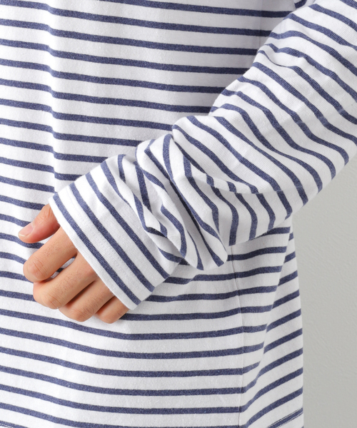 SAVE KHAKI UNITED(セーブカーキユナイテッド)の「SAVE KHAKI UNITED L/S ORGANIC COTTON HEMP STRIPE CREW(Tシャツ/カットソー・メンズ・ホワイト・LARGE/X-LARGE)」の3枚目の写真