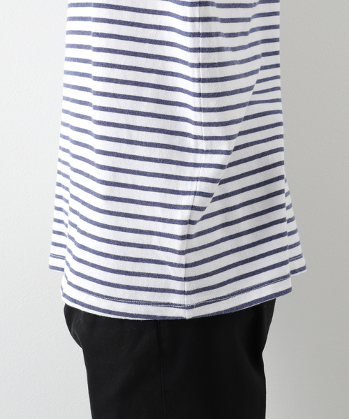 SAVE KHAKI UNITED(セーブカーキユナイテッド)の「SAVE KHAKI UNITED L/S ORGANIC COTTON HEMP STRIPE CREW(Tシャツ/カットソー・メンズ・ホワイト・LARGE/X-LARGE)」の5枚目の写真