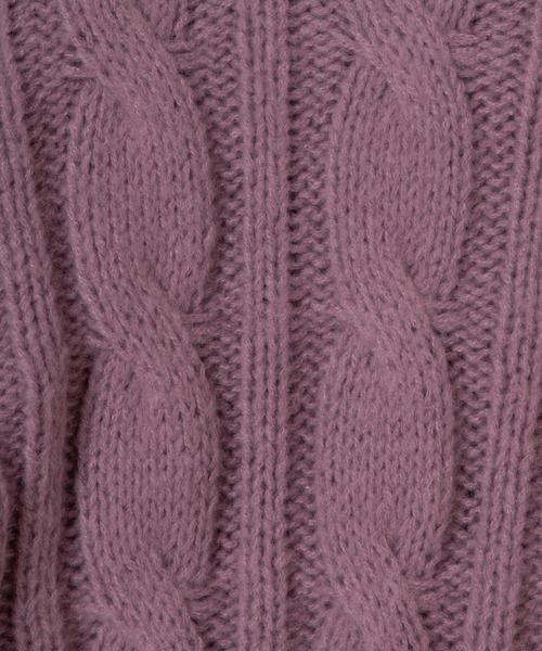 WEGO(ウィゴー)の「WEGO/ケーブルタートルニット(ニット/セーター・レディース・ブラック/アイボリー/パープル・FREE)」の22枚目の写真
