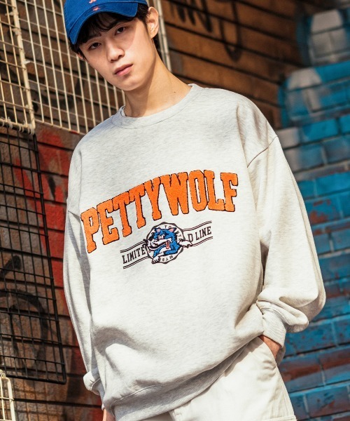 improves（インプローブス）の「PETTYWOLF サガラ刺繍 クルーネック トレーナー（スウェット・メンズ・グリーン/レッド/ネイビー/グレー・LARGE/MEDIUM）」の2枚目の写真