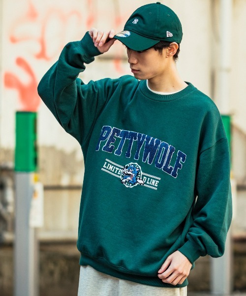 improves（インプローブス）の「PETTYWOLF サガラ刺繍 クルーネック トレーナー（スウェット・メンズ・グリーン/レッド/ネイビー/グレー・LARGE/MEDIUM）」の8枚目の写真