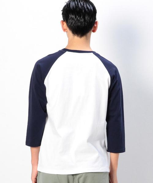 coen(コーエン)の「PARKIES(パーキーズ)SANTA MONICAプリント7分袖ラグランTシャツ(Tシャツ/カットソー・メンズ・ネイビー・LARGE/SMALL/MEDIUM/X-LARGE)」の2枚目の写真