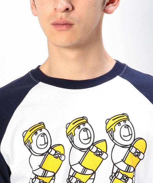 coen(コーエン)の「PARKIES(パーキーズ)SANTA MONICAプリント7分袖ラグランTシャツ(Tシャツ/カットソー・メンズ・ネイビー・LARGE/SMALL/MEDIUM/X-LARGE)」の6枚目の写真