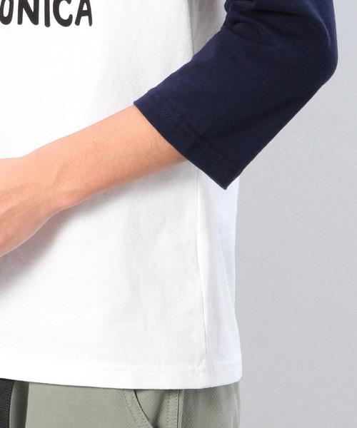 coen(コーエン)の「PARKIES(パーキーズ)SANTA MONICAプリント7分袖ラグランTシャツ(Tシャツ/カットソー・メンズ・ネイビー・LARGE/SMALL/MEDIUM/X-LARGE)」の7枚目の写真